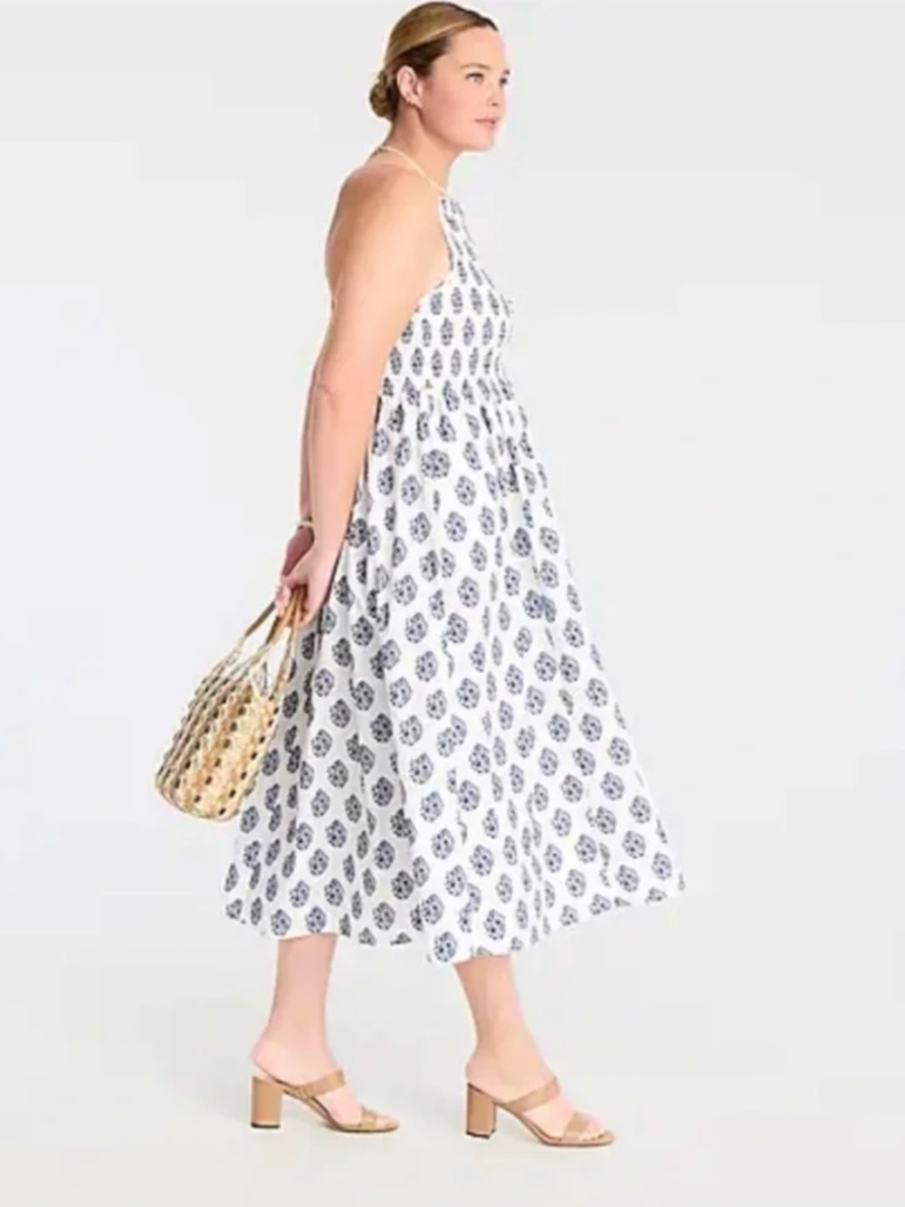 Friday Dress in Gathered Floral Blockprint